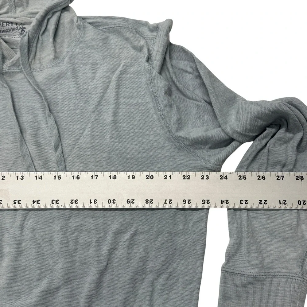 Faherty Sunwashed Hoodie Mens XL Blue Grey Organic Cotton Slub MKC0096-BBZ